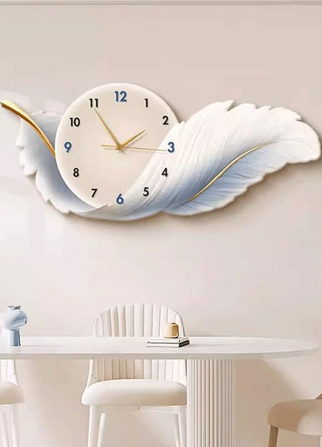 Creative living room wall clock, modern and luxurious,  Super Silent Quartz Movement, No Ticking, Artificial Wood Construction, Perfect for Living Room, Bedroom, Kitchen, Coffee Bar Decor - Unique Home Gift and Festival Decoration
