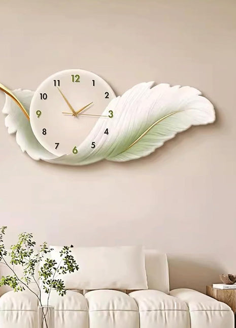 Creative living room wall clock, modern and luxurious,  Super Silent Quartz Movement, No Ticking, Artificial Wood Construction, Perfect for Living Room, Bedroom, Kitchen, Coffee Bar Decor - Unique Home Gift and Festival Decoration