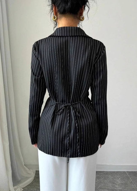 Chic European Style Long-Sleeve Button-Down Shirt - Elegant Slim Fit Blouse