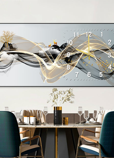 Creative clock wall clock for living room sofa background wall painting soaring upwards