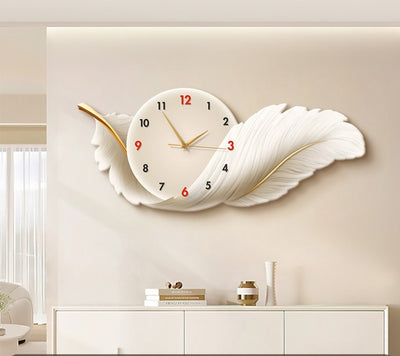 Creative living room wall clock, modern and luxurious,  Super Silent Quartz Movement, No Ticking, Artificial Wood Construction, Perfect for Living Room, Bedroom, Kitchen, Coffee Bar Decor - Unique Home Gift and Festival Decoration