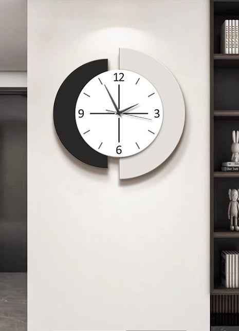 Creative living room wall clock, modern and luxurious,  Super Silent Quartz Movement, No Ticking, Artificial Wood Construction, Perfect for Living Room, Bedroom, Kitchen