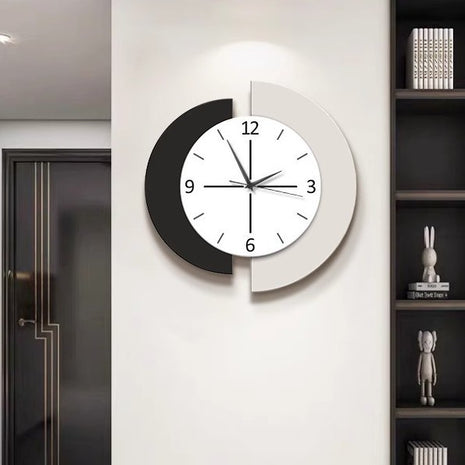 Creative living room wall clock, modern and luxurious,  Super Silent Quartz Movement, No Ticking, Artificial Wood Construction, Perfect for Living Room, Bedroom, Kitchen