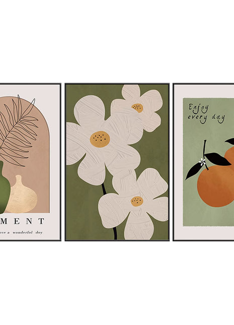 Modern minimalist living room decorative painting , canvas painting with border  With Frame SET OF 3May all your wishes come true