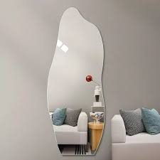 Asymmetric Acrylic Self-Adhesive Wall Mirror - Modern Frameless Design, Suitable for Bathroom, Bedroom, and Living Room